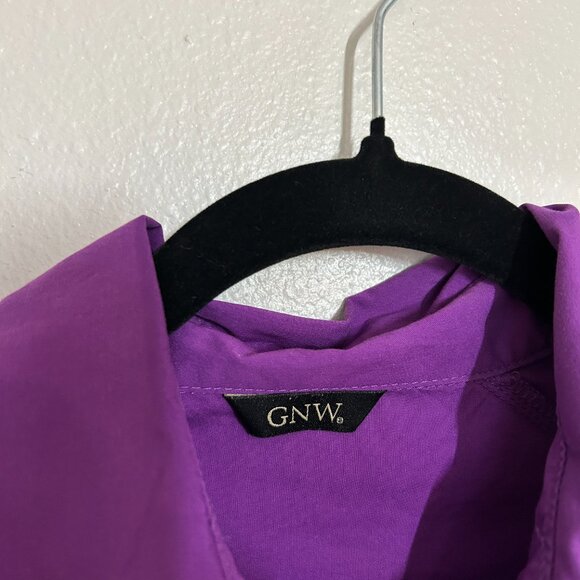 GNW tailored back long sleeve dark purple blouse size M - Picture 3 of 5